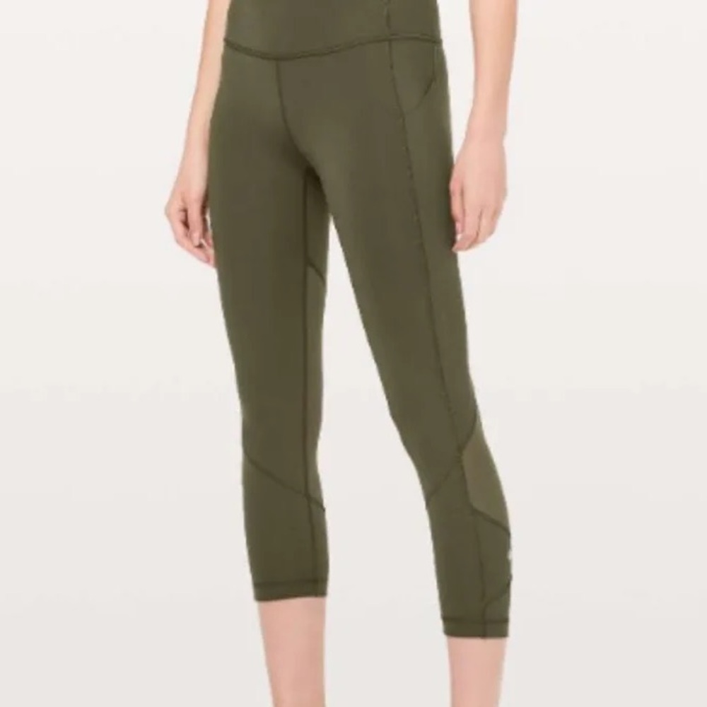 Lululemon Athletica Olive Green Leggings Pace Revival NWOT